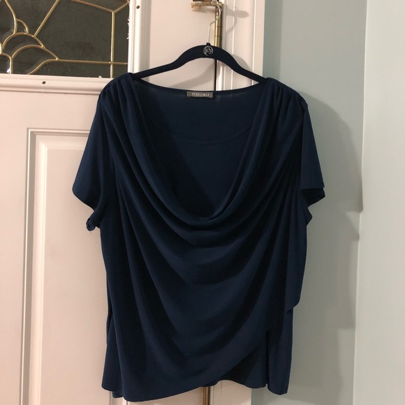 Navy Blue cowl neck blouse - Picture 1 of 4